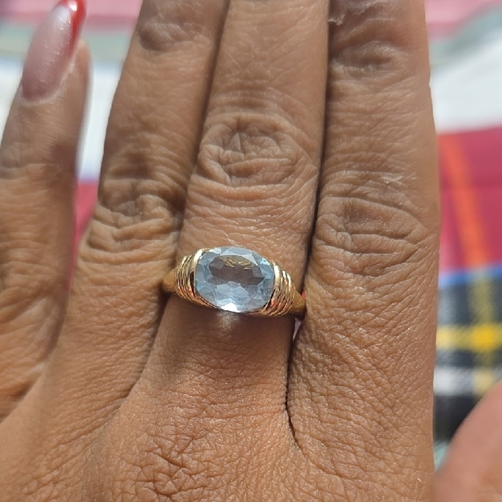 Mejuri Gold Ring with SKY blue Topaz Gemstone